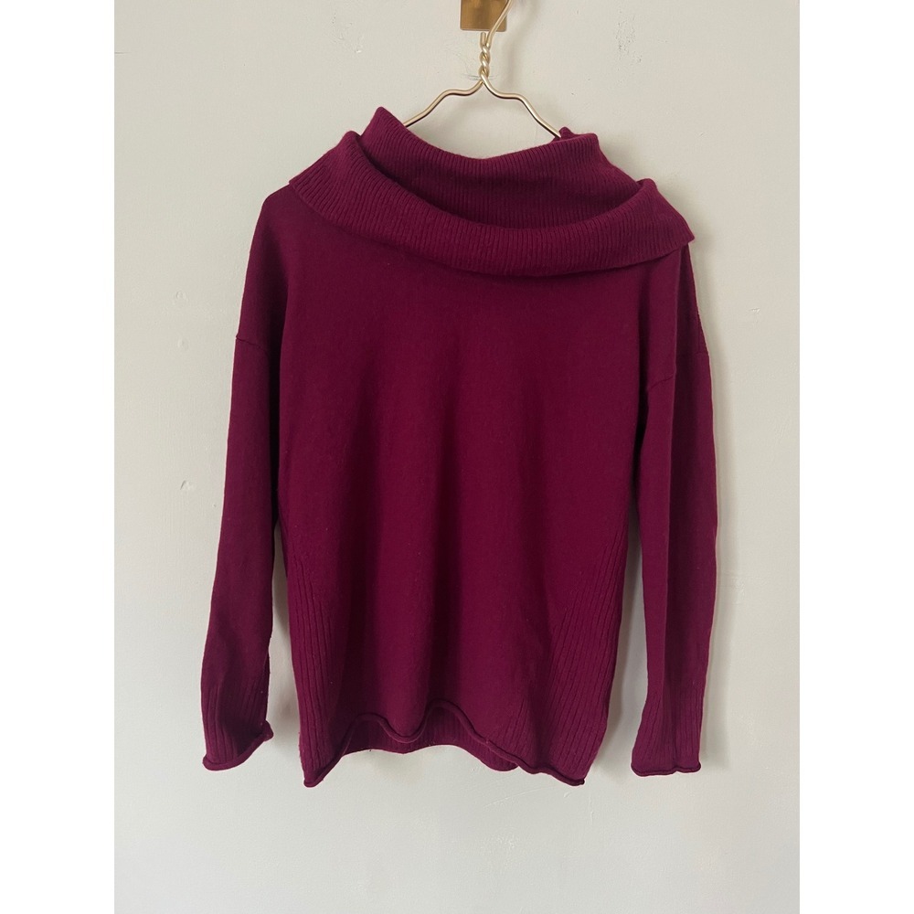 Cynthia‎ Rowley 100% Merino Wool Cowl Neck Sweater Magenta Berry academy Pink L